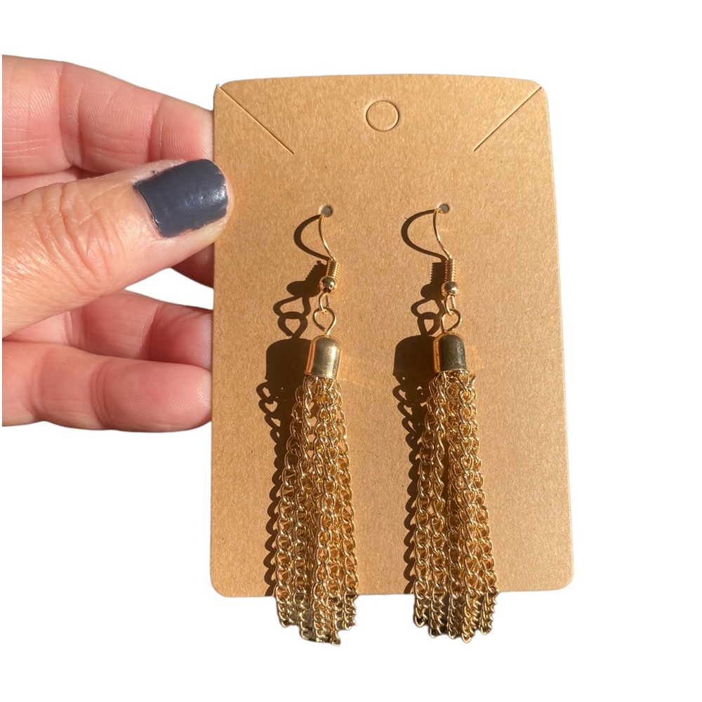 Gold Tassel Lightweight Earrings